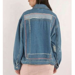 ESSUE 80"s Moto Denim Medium Blue Jacket
